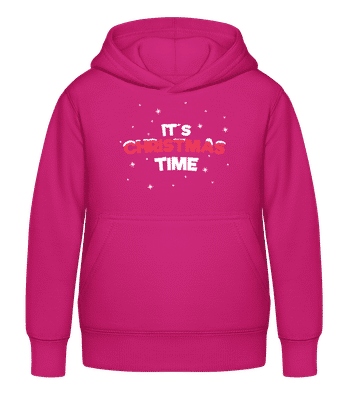 It's Christmas Time - Kinder Hoodie - Fuchsia - Vorne