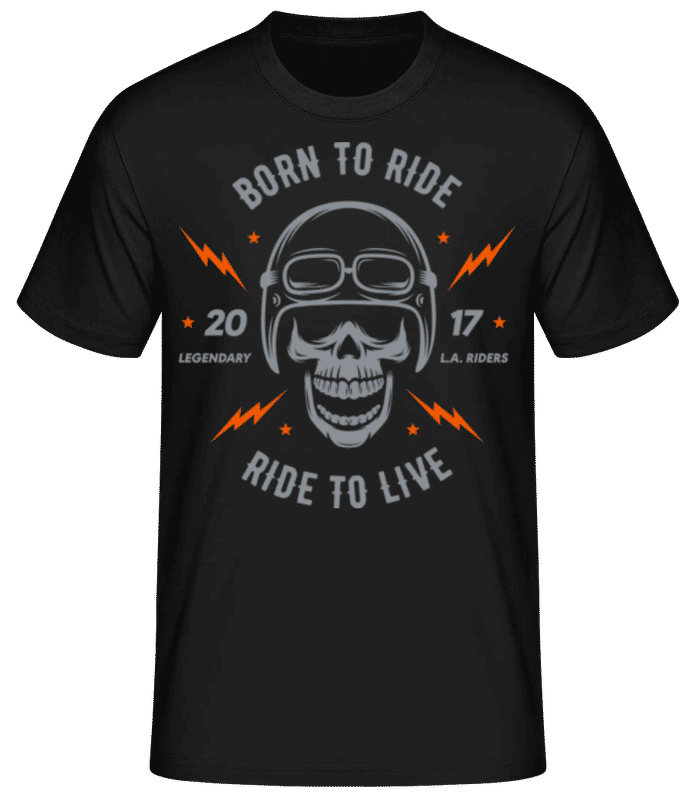 Preview: Born To Ride Grey - Men's Basic T-Shirt - Black - Front