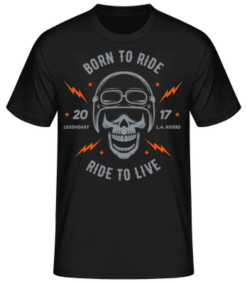 Born To Ride Grey - Men's Basic T-Shirt - Black - Front
