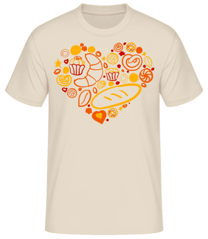 Preview: Breakfast Heart - Men's Basic T-Shirt - Cream - Front