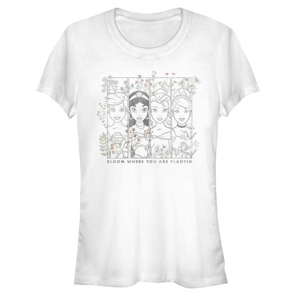 Aperçu: Disney - Princesses Disney - Skupina Princesses Floral - Femme T-shirt - Blanc - Devant