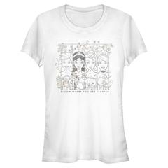 Disney - Princesses Disney - Photo de groupe Princesses Floral - Femme T-shirt