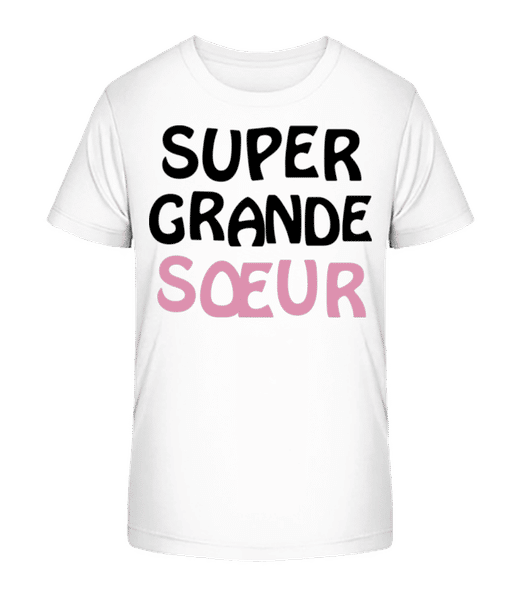 Aperçu: Super Grand Sœur - T-shirt bio Enfant Stanley Stella 2.0 - Blanc - Devant