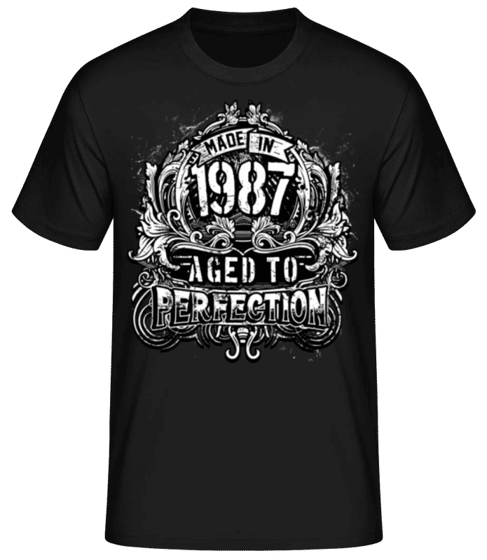 Vorschau: Made In 1987 - Männer Basic T-Shirt - Schwarz - Vorne