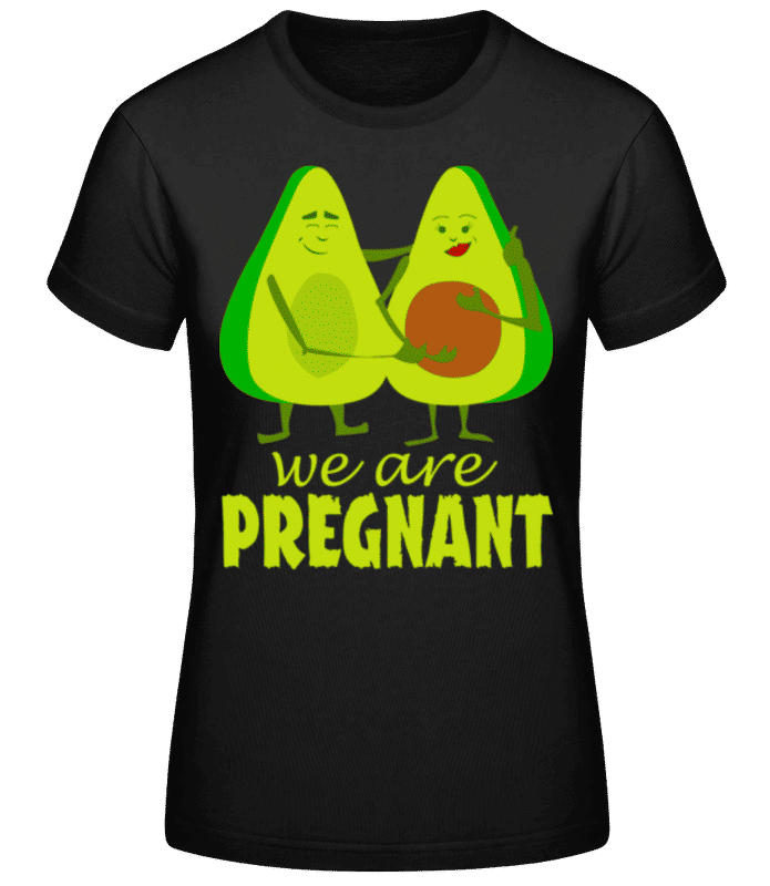 Vorschau: Avocado Pregnant - Frauen Basic T-Shirt - Schwarz - Vorne
