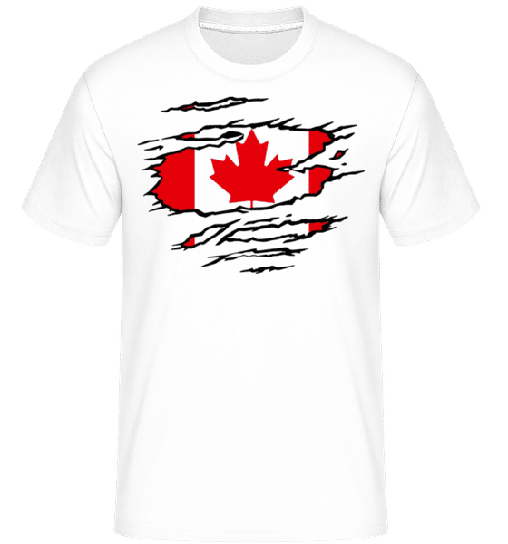 Aperçu: Drapeau mûré Canada -  T-Shirt Shirtinator homme - Blanc - Devant