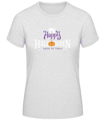 Happy Halloween 1 - Frauen Basic T-Shirt - Grau meliert - Vorne