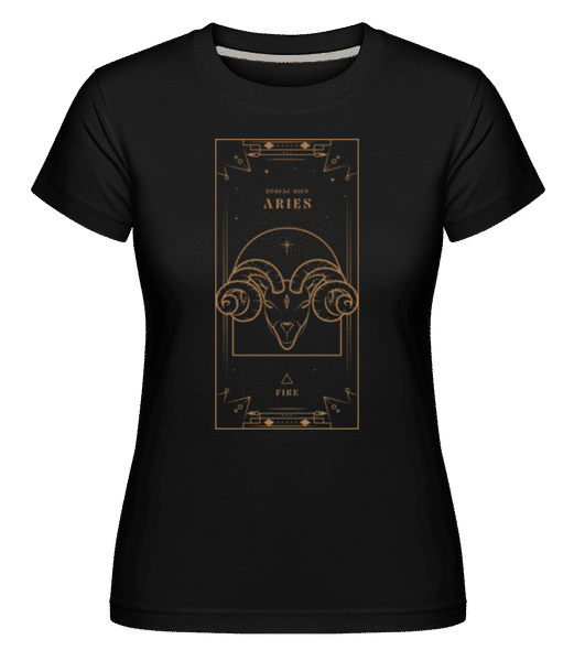 Aperçu: Art Deco Zodiac Sign Aries - T-shirt Shirtinator femme - Noir - Devant