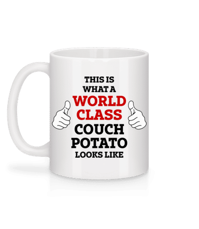 World Class Couch Potato vypadá - Keramický hrnek - Bílá - Vzadu