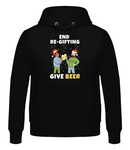 Aperçu: End Re-Gifting - Sweat à capuche Homme - Noir - Devant