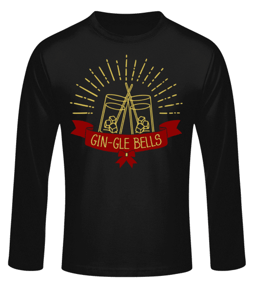 Aperçu: Gin-gle Bells - T-shirt à manches longues standard Homme - Noir - Devant
