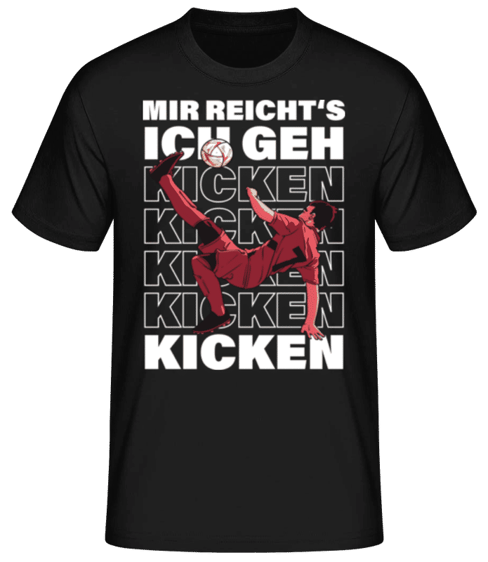 Vorschau: Fußball Ich Geh Kicken - Männer Basic T-Shirt - Schwarz - Vorne