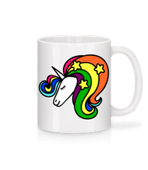 Étoiles arc-en-ciel de licorne · Mug en céramique blanc