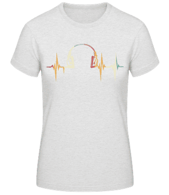 Headphones Heartbeat - Women's Basic T-Shirt - Heather grey - Front