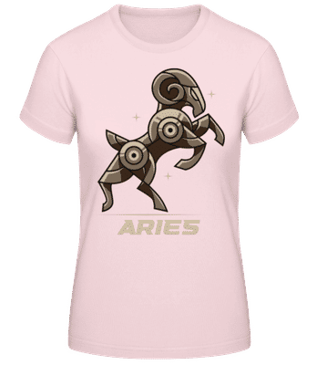 Mecha Robotic Zodiac Sign Aries - Frauen Basic T-Shirt - Rosa - Vorne