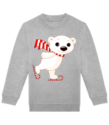 Patin À Glace Ours Polaire - Sweat-shirt standard pour enfant - Gris chiné - Devant