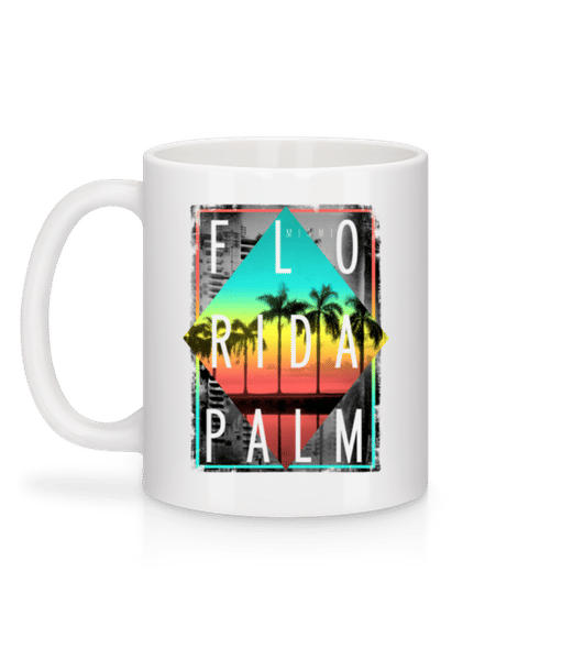 Aperçu: Florida Palm - Mug en céramique blanc - Blanc - Derrière