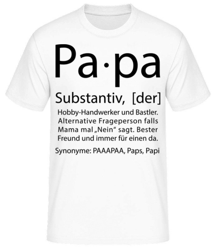 Vorschau: Papa Wörterbuch - Männer Basic T-Shirt - Weiß - Vorne