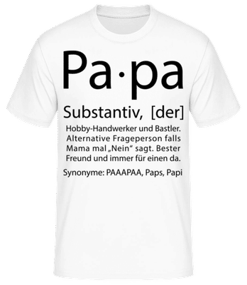 Papa Wörterbuch - Männer Basic T-Shirt - Weiß - Vorne