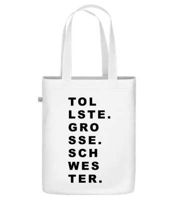 Tollste Grosse Schwester - Bio Tasche - Weiß - Vorne