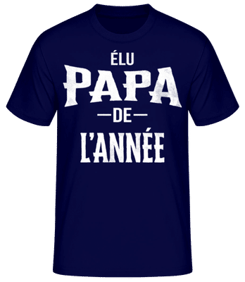 Élu Papa De L’année - T-shirt standard Homme - Bleu marine - Devant
