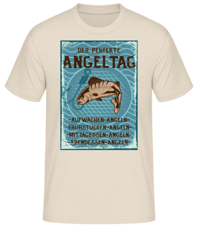 Vorschau: Der Perfekte Angeltag - Männer Basic T-Shirt - Creme - Vorne