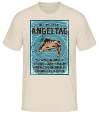 Der Perfekte Angeltag - Männer Basic T-Shirt - Creme - Vorne