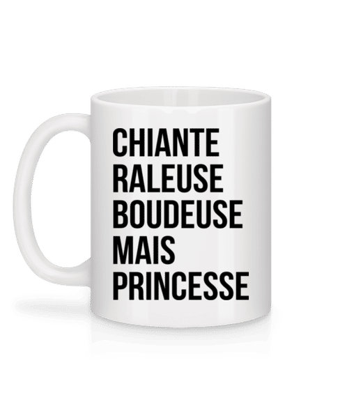 Aperçu: Chiante Raleuse Mais Princesse - Mug en céramique blanc - Blanc - Derrière