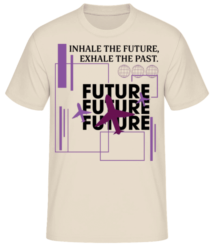 Náhľad: Future - Pánske basic tričko - Krémová - Predné