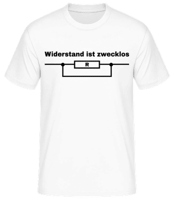 Widerstand Ist Zwecklos Physik - Männer Basic T-Shirt - Weiß - Vorne