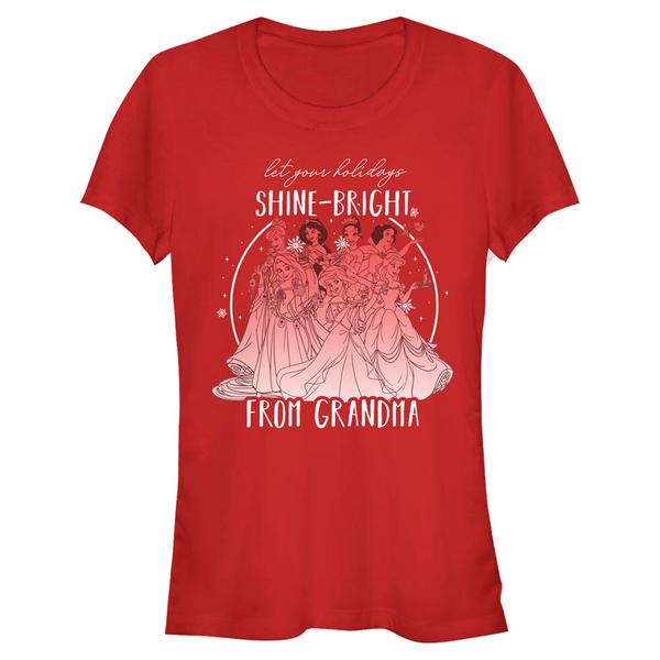 Aperçu: Disney - Princesses Disney - Skupina Shine Bright Grandma - Christmas - Femme T-shirt - Rouge - Devant