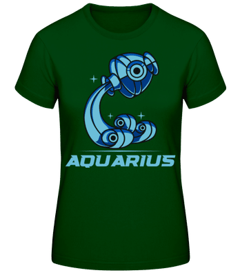 Mecha Robotic Zodiac Sign Aquarius - Women's Basic T-Shirt - Bottle green - Front