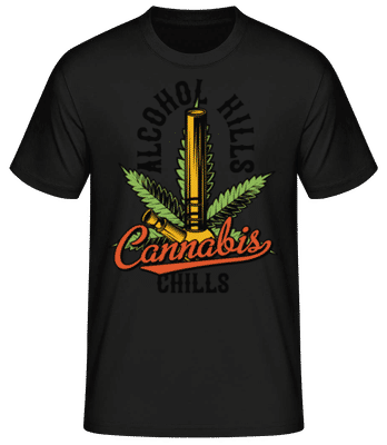 Cannabis Chills - Men's Basic T-Shirt - Black - Front