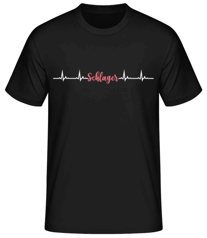 Vorschau: Schlager Heartbeat - Männer Basic T-Shirt - Schwarz - Vorne