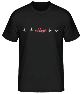 Schlager Heartbeat - Männer Basic T-Shirt - Schwarz - Vorne