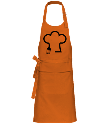 Chef Hat With Fork - Professional Apron - Pumpkin - Front