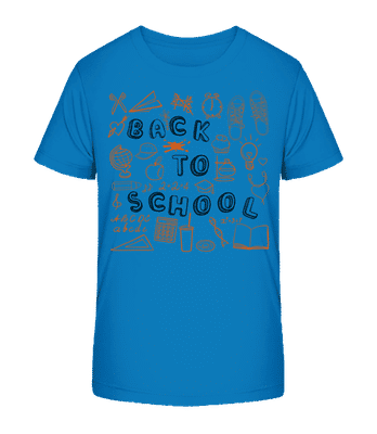 Back To School Symbols - Kid's Organic T-Shirt Stanley Stella 2.0 - Royal blue - Front