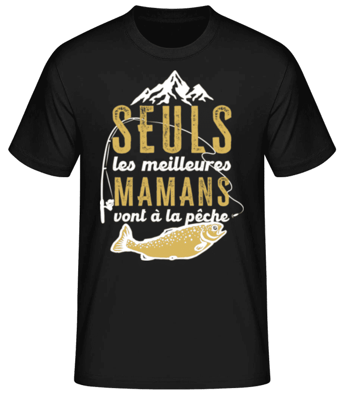 Aperçu: Mamans Vont À La Pêche - T-shirt standard Homme - Noir - Devant