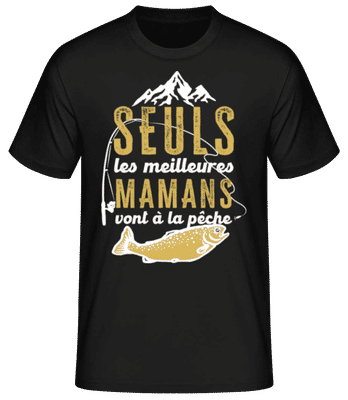 Mamans Vont À La Pêche - T-shirt standard Homme - Noir - Devant