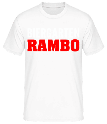 Biergarten Rambo - Männer Basic T-Shirt - Weiß - Vorne