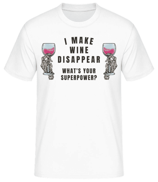 Vorschau: I Make Wine Disappear - Männer Basic T-Shirt - Weiß - Vorne