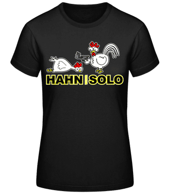 Hahn Wieder Solo - Frauen Basic T-Shirt - Schwarz - Vorne