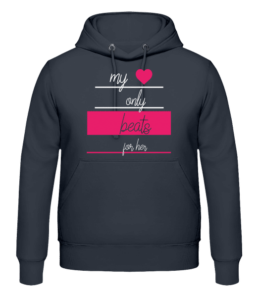 Aperçu: My Love Only Beats For Her - Sweat à capuche Homme - Anthracite - Devant