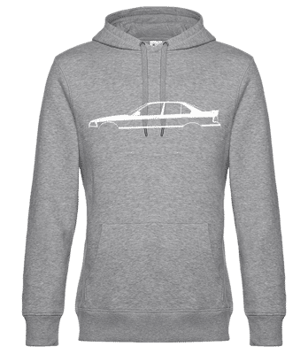 'BMW M3 E36' Silhouette - Unisex premium mikina - Melírovo šedá - Predné
