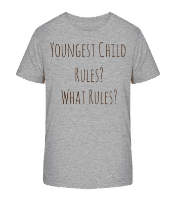 Youngest Child - Kid's Organic T-Shirt Stanley Stella 2.0 - Heather grey - Front