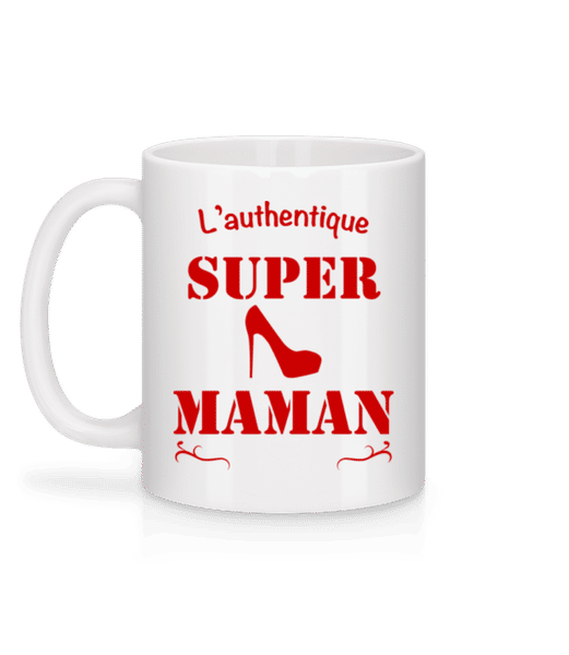 Aperçu: L'Authentique Super Maman - Mug en céramique blanc - Blanc - Derrière