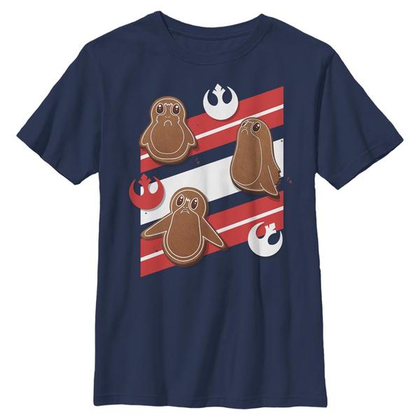 Aperçu: Star Wars - Le Réveil de la Force - Porg Ginger s - Christmas - Enfant T-shirt - Bleu marine - Devant