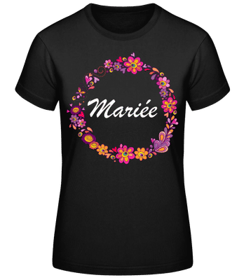 Mariée Fleurs - T-shirt standard Femme - Noir - Devant