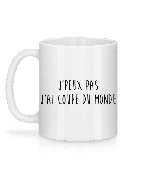 Aperçu: J'peux Pas J'ai Coupe Du Monde - Mug en céramique blanc - Blanc - Derrière
