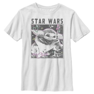Star Wars - The Mandalorian - The Child Doodle Photo - Kinder T-Shirt - Weiß - Vorne